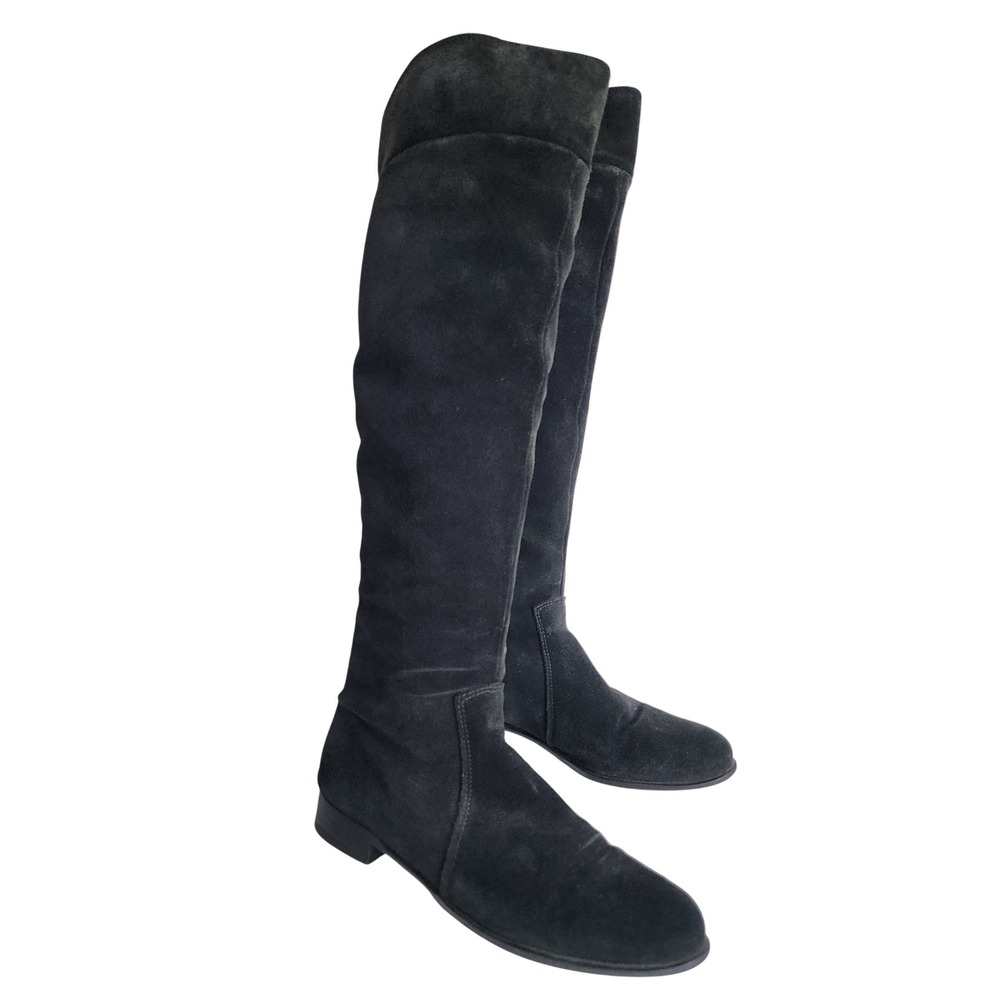 La Canadienne Black Suede Over The Knee Boots Size 6 M Made in Canada 23080